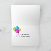 Nieuwjaarsklok met linten feestdagen kaart (Binnen)