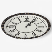 Nieuwjaarsklok op Fireworks Papieren Bordje (Gekanteld)