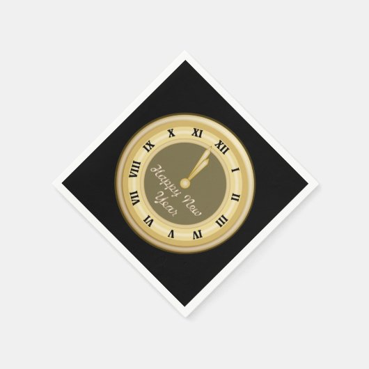Nieuwjaarsklok Vakantiepapier servetten (Hoek)