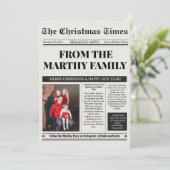 Nieuwjaarskrant Foto Collage Kerstmis  Feestdagenkaart (Staand voorkant)