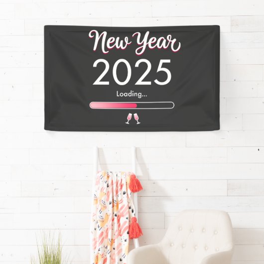 Nieuwjaarslading 2025 Gelukkig Nieuwjaar Kerstmis  Spandoek (Insitu)