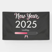 Nieuwjaarslading 2025 Gelukkig Nieuwjaar Kerstmis  Spandoek (Horizontaal)