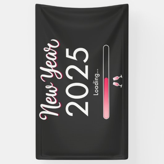 Nieuwjaarslading 2025 Gelukkig Nieuwjaar Kerstmis  Spandoek (Verticaal)