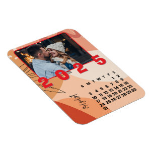 Nieuwjaarsmaand augustus 2025 Kalender Familiefoto Magneet