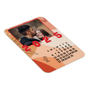 Nieuwjaarsmaand juli 2025 Kalender Familie Foto Magneet