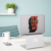 nieuwjaarsmaand sticker (Laptop op bureau)