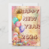 Nieuwjaarsmagie met ballonnen en knalbonbons kaart (Voorkant)