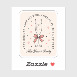 Nieuwjaarsmeisjes feesten demure girly roze esthet sticker
