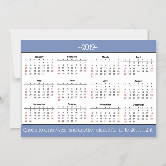 Nieuwjaarsofferte 2019 Kalendermagneet Magnetische Uitnodiging (Voorkant)