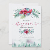 Nieuwjaarspartij van de Elegant Winter Forest Kaart (Voorkant)