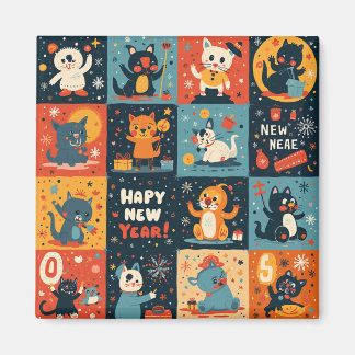 Nieuwjaarspatroon Magneet