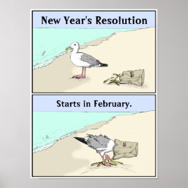 Nieuwjaarsresolutie Poster 12x16 inch | Seagull Ar
