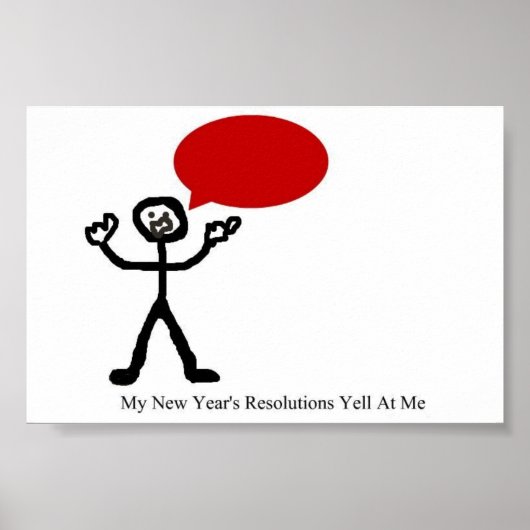 Nieuwjaarsresolutie Yelling Poster (Voorkant)