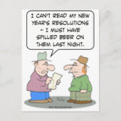 Nieuwjaarsresoluties bier gemorst feestdagenkaart (Voorkant)