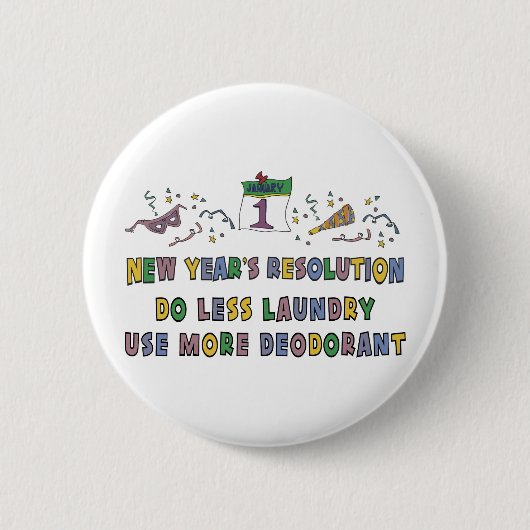 Nieuwjaarsresoluties Funny Gift Ronde Button 5,7 Cm (Voorkant)