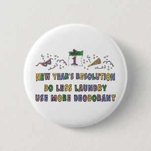Nieuwjaarsresoluties Funny Gift Ronde Button 5,7 Cm
