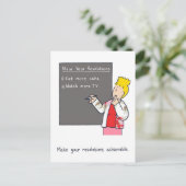 Nieuwjaarsresoluties Humor taart en tv Feestdagenkaart (Staand voorkant)