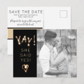 Nieuwjaarssprankelaar | Save the date | Ze zei ja Briefkaart (Voorkant / Achterkant)