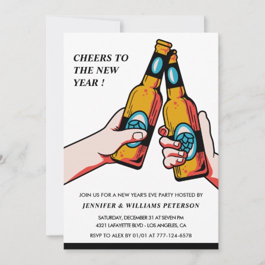 Nieuwjaarsuitnodiging Beer Merry Kaart (Voorkant)