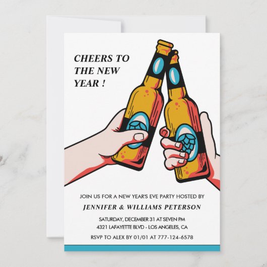 Nieuwjaarsuitnodiging Beer Merry Kaart (Voorkant)