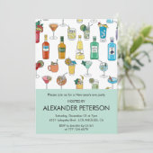 Nieuwjaarsuitnodiging Cocktail Contemporary Kaart (Staand voorkant)