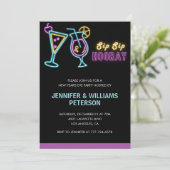 Nieuwjaarsuitnodiging Cocktail Neon Glow Kaart (Staand voorkant)