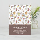 Nieuwjaarsuitnodiging Cocktail Pattern Kaart (Staand voorkant)