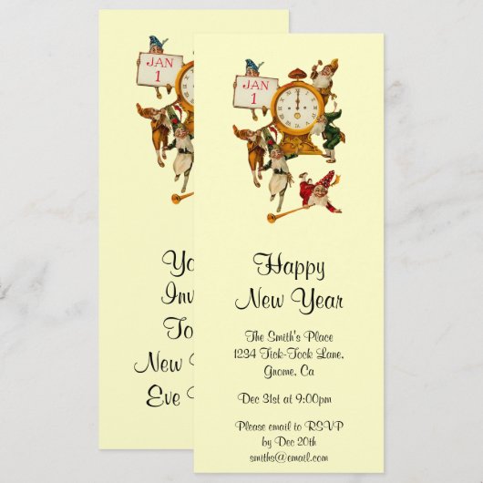 nieuwjaarsuitnodiging kaart (Voorkant / Achterkant)