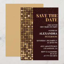Nieuwjaarsuitnodiging Save the date Gold Kaart