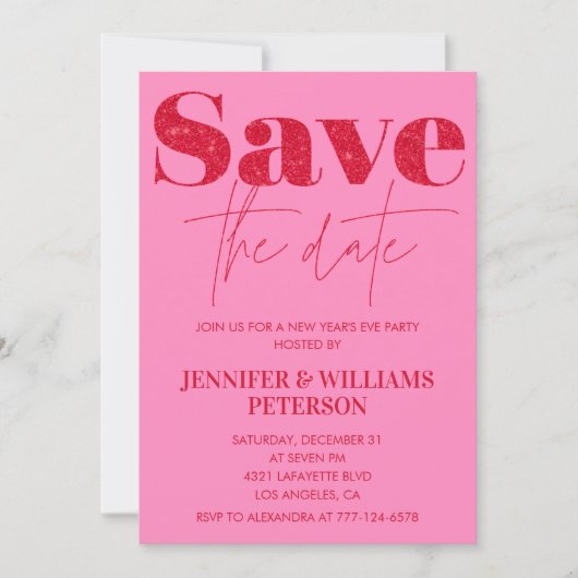 Nieuwjaarsuitnodiging Save the date Kaart (Voorkant)