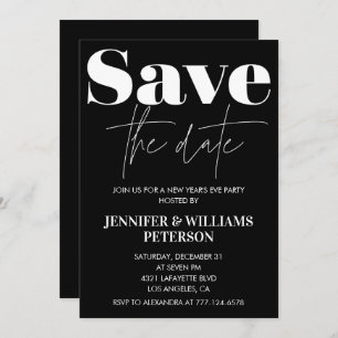 Nieuwjaarsuitnodiging Save the date Kaart