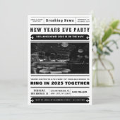 Nieuwjaarsuitnodiging, trendy nieuwjaarsuitnodigin kaart (Staand voorkant)