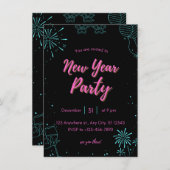 nieuwjaarsuitnodigingskaart kaart (Voorkant / Achterkant)