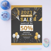 Nieuwjaarsuitverkoopfolder Flyer (Enkel)