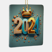 Nieuwjaarsviering 2024 - Happy 2024 Design Keramisch Ornament (Rechts)