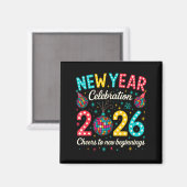 Nieuwjaarsviering 2026 Disco Bal Matching Winter Magneet (Voorkant / Achterkant)