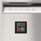 Nieuwjaarsviering 2026 Disco Bal Matching Winter Magneet (Insitu (Vaatwasser))