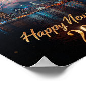 Nieuwjaarsviering 2026 Stad Vuurtoren Poster (Hoek)