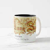 Nieuwjaarsviering Auld Lang Syne Quote Tweekleurige Koffiemok (Voorkant rechts)