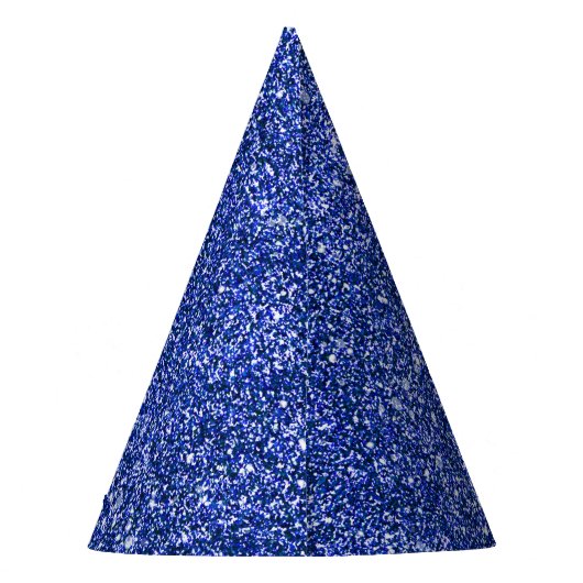 Nieuwjaarsviering Blue Faux Glitter Feesthoedjes (Achterkant)