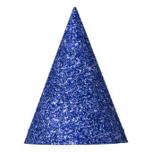 Nieuwjaarsviering Blue Faux Glitter Feesthoedjes (Voorkant)