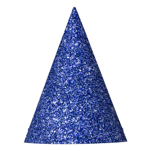 Nieuwjaarsviering Blue Faux Glitter Feesthoedjes (Voorkant)