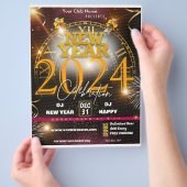 Nieuwjaarsviering Flyer- 2024 Kerstmis (Hand)