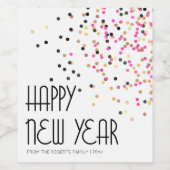 Nieuwjaarsviering, moderne Confetti Wijn Etiket (Enkel label)