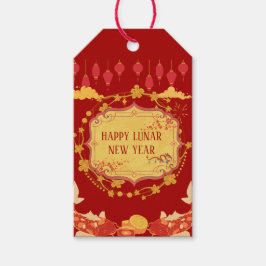 Nieuwjaarsviering op de maan: een nacht van vreugd cadeaulabel