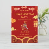 Nieuwjaarsviering op de maan: een nacht van vreugd kaart (Staand voorkant)