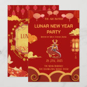 Nieuwjaarsviering op de maan: een nacht van vreugd kaart (Voorkant / Achterkant)