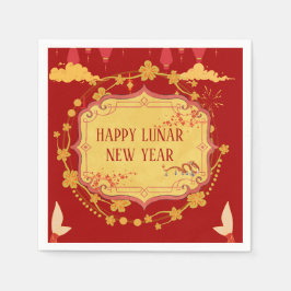 Nieuwjaarsviering op de maan: een nacht van vreugd servet