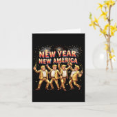 Nieuwjaarsviering Patriottisch Grappig Trump Humor Kaart (Gele Bloem)