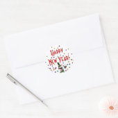 Nieuwjaarsviering Ronde Sticker (Envelop)